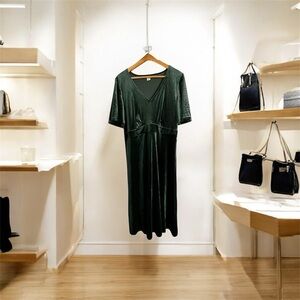 Old Navy Forest Green Midi Dress